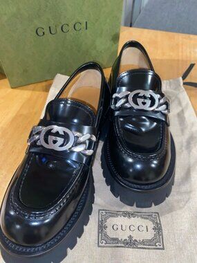 Gucci leathers loafers platforms